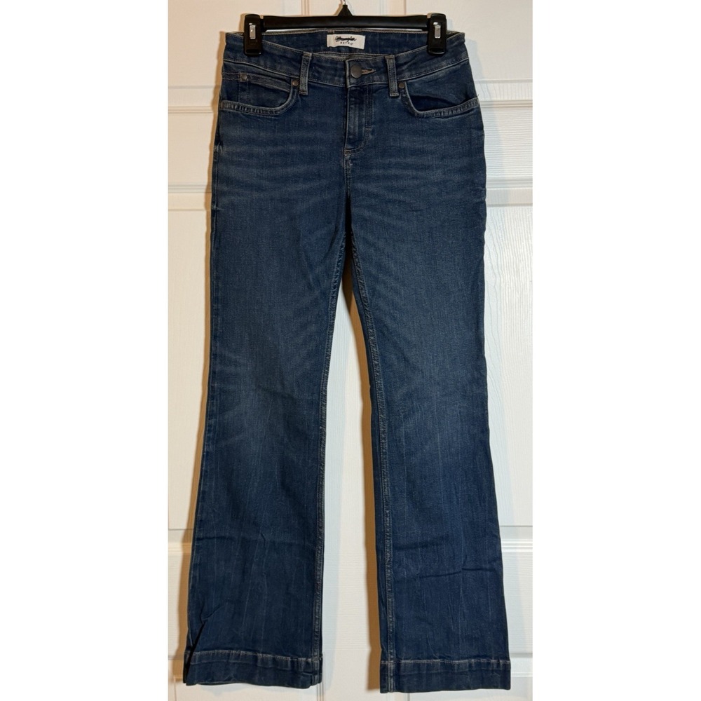 Wrangler Retro Women's 27x32 Mid Rise Bootcut Flare Jeans Dark Wash Stretch